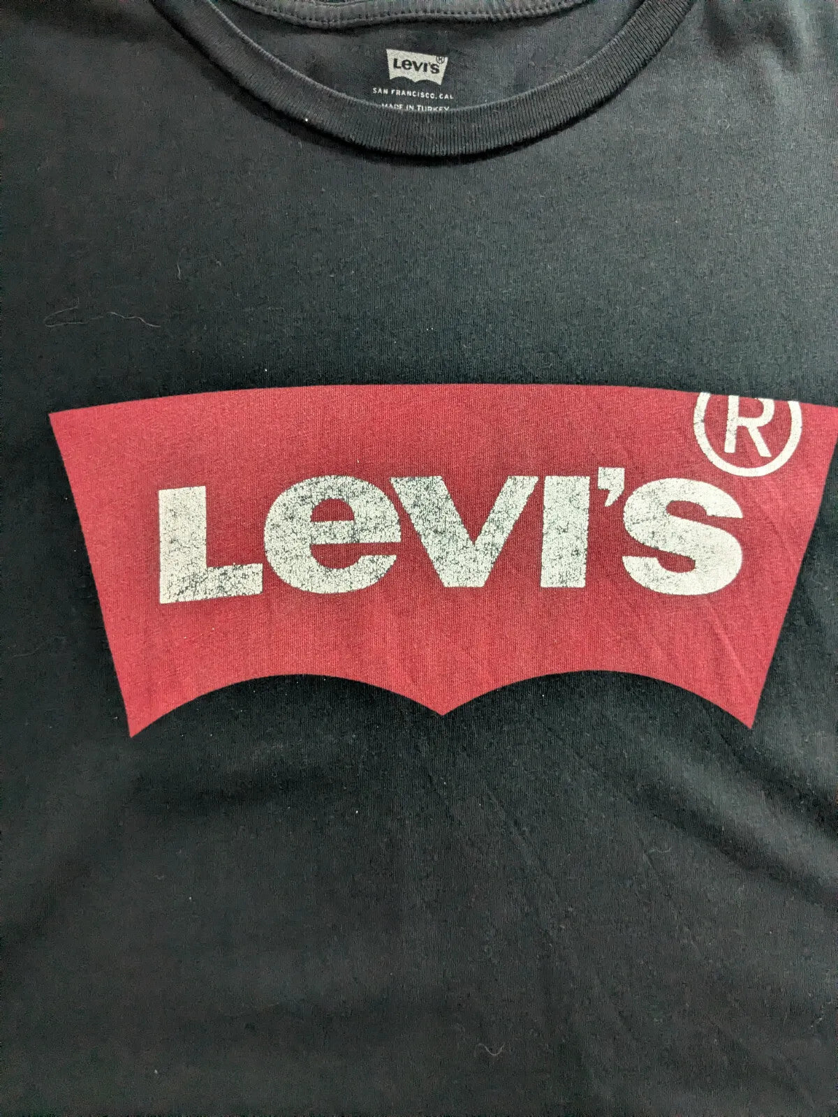 Levis T-Shirt XL Black Cotton Graphic Logo Streetwear
