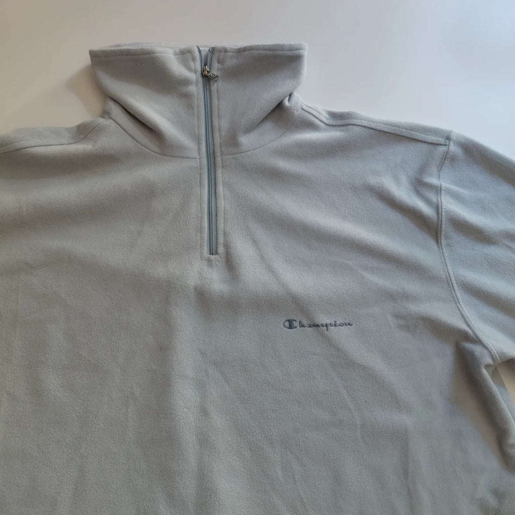Champion 1/4 Zip Fleece Grey Logo Embroidered Outdoor
