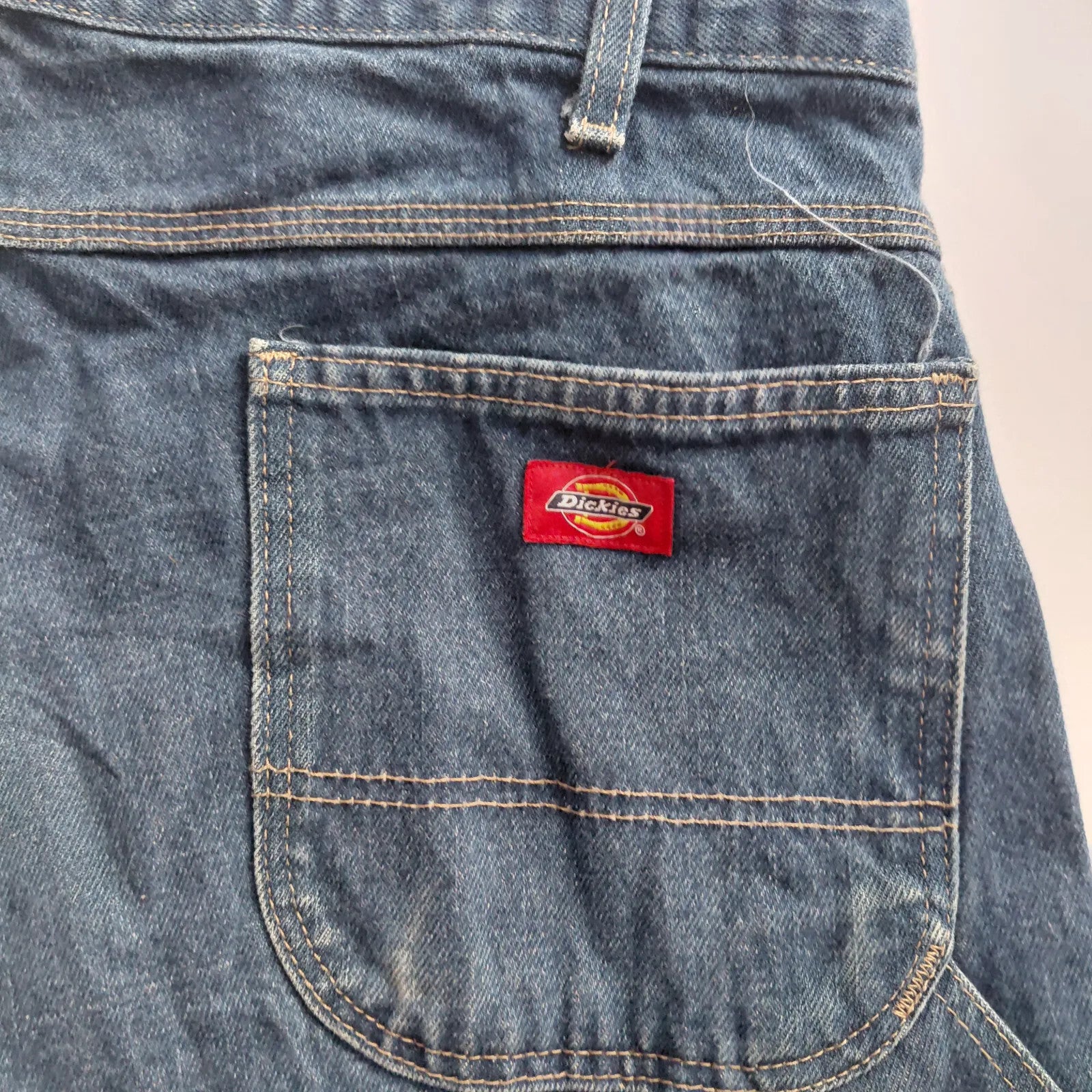 Dickies Carpenter Jeans UK11 Mid Blue Wash Denim Regular Straight Workwear