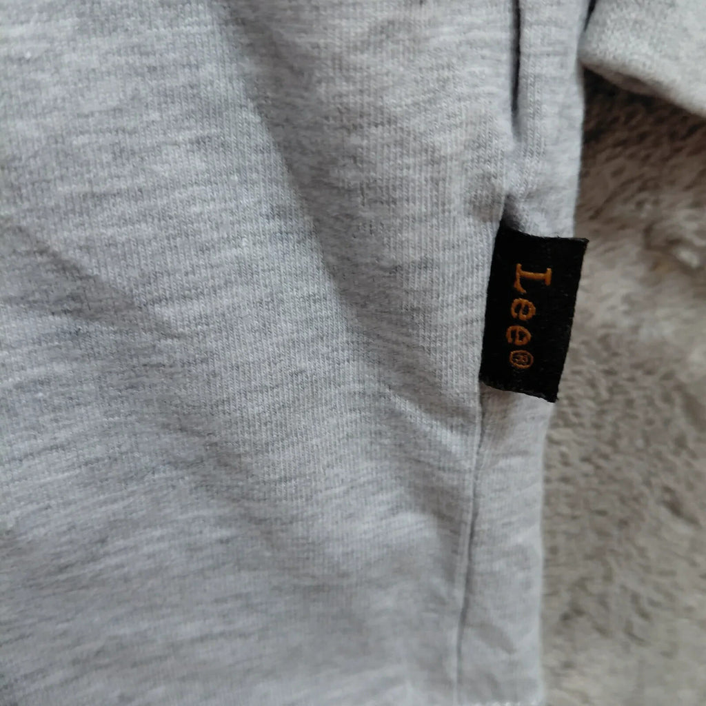 Lee Long Sleeve T Shirt XL Grey Cotton Blend Crew Neck Pocket Soft Brushed Knit