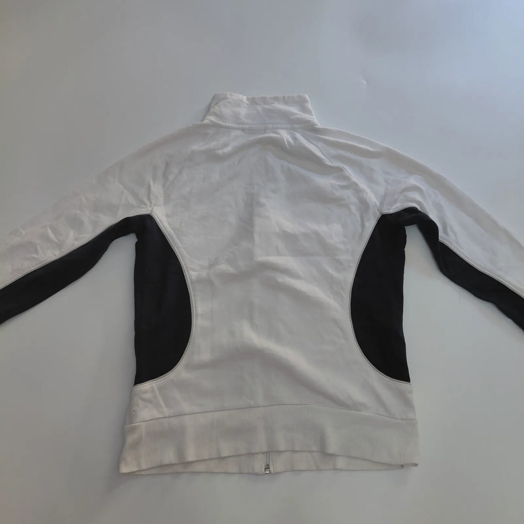 Puma Track Jacket Womens UK12 White Polyester Logo Colour Block Full Zip