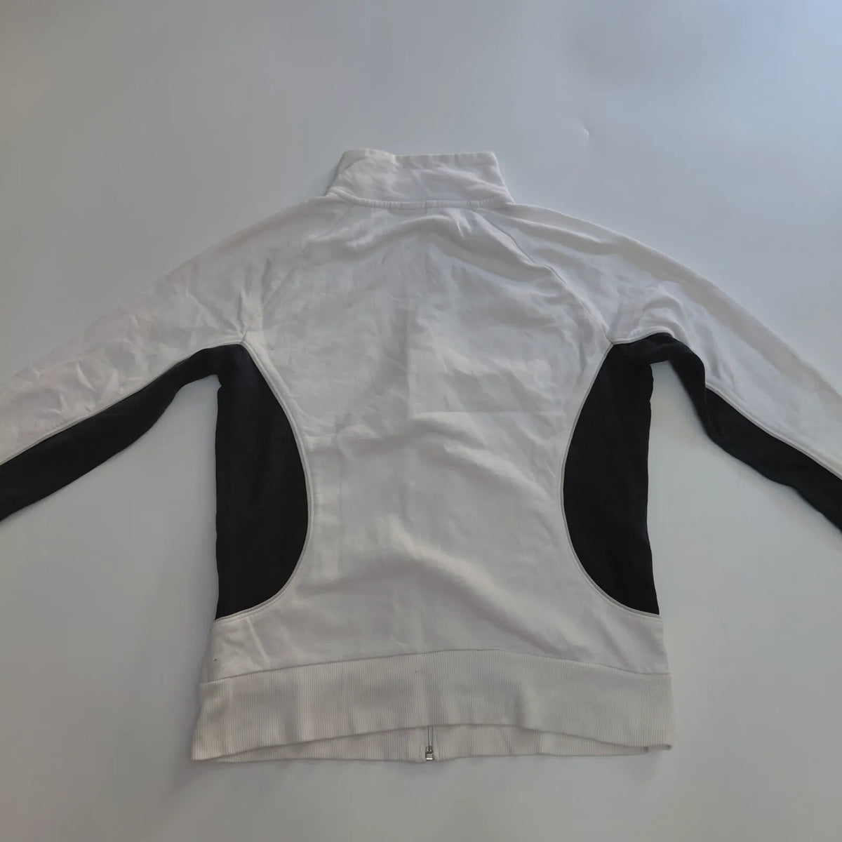 Puma Track Jacket Womens UK12 White Polyester Logo Colour Block Full Zip