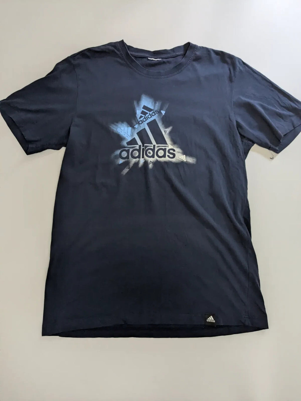 Adidas T Shirt Navy Cotton Logo Graphic Streetwear
