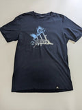 Adidas T Shirt Navy Cotton Logo Graphic Streetwear