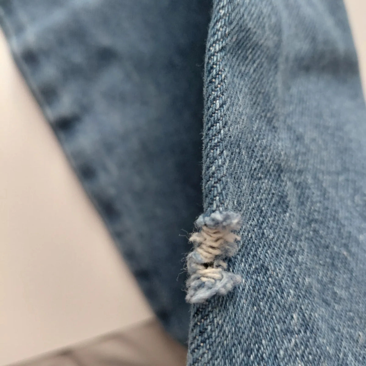 Dickies Carpenter Jeans Mid Blue Wash Denim Distressed Ripped Workwear Utility