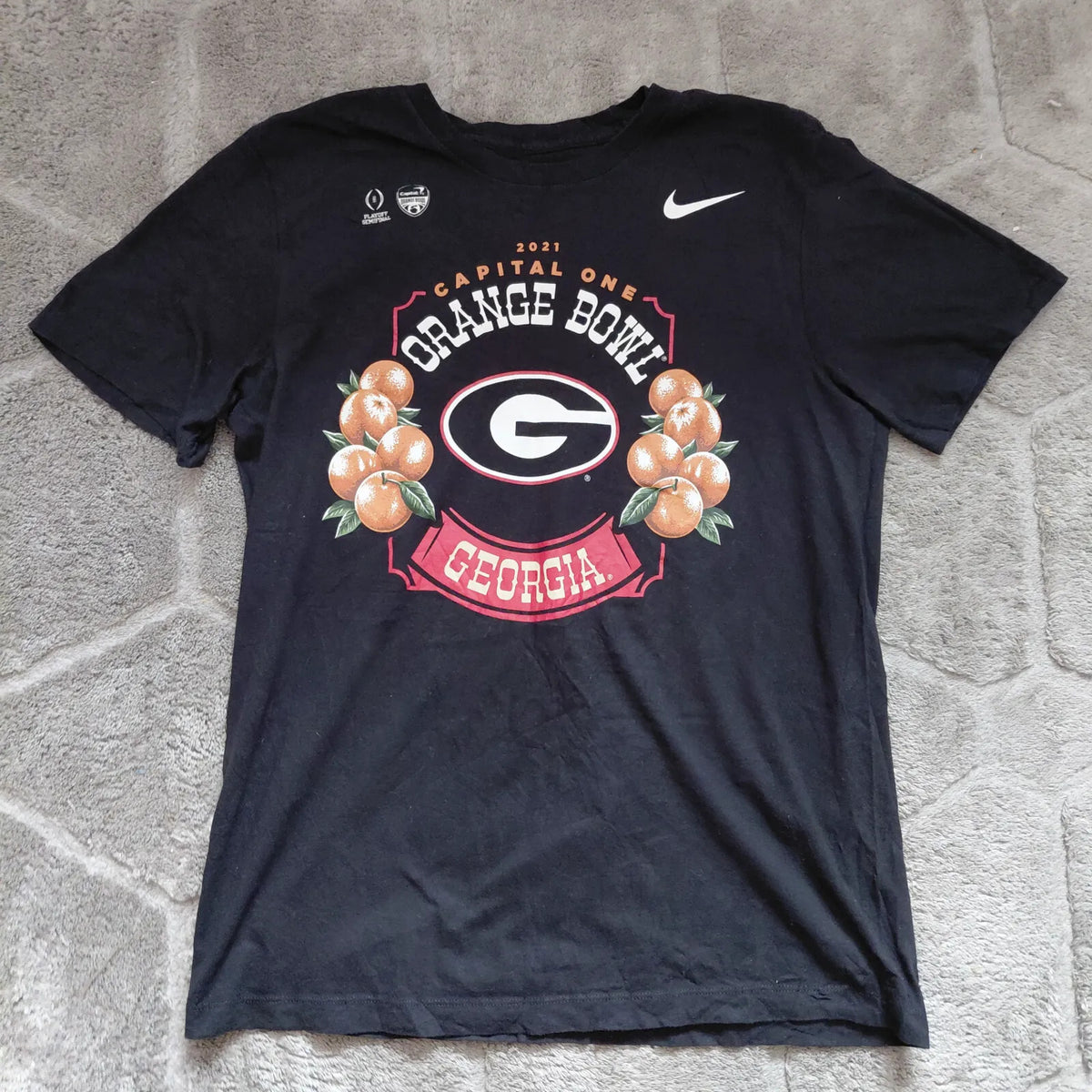Nike The Nike Tee Crew Neck T Shirt Mens Medium Black Cotton Graphic Logo 2021