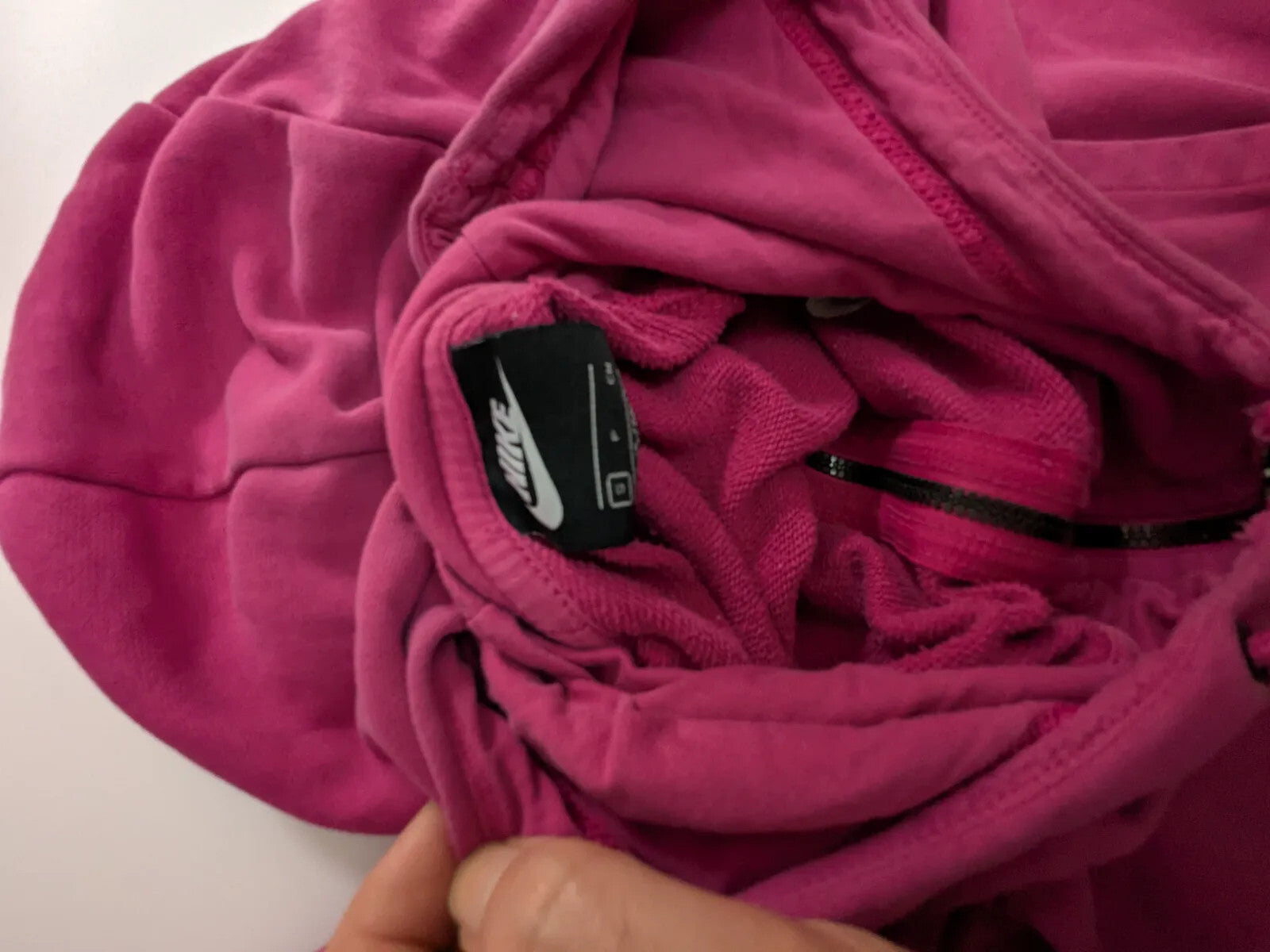 Nike Zip Hoodie Pink Cotton Full Zip Logo Hooded Streetwear