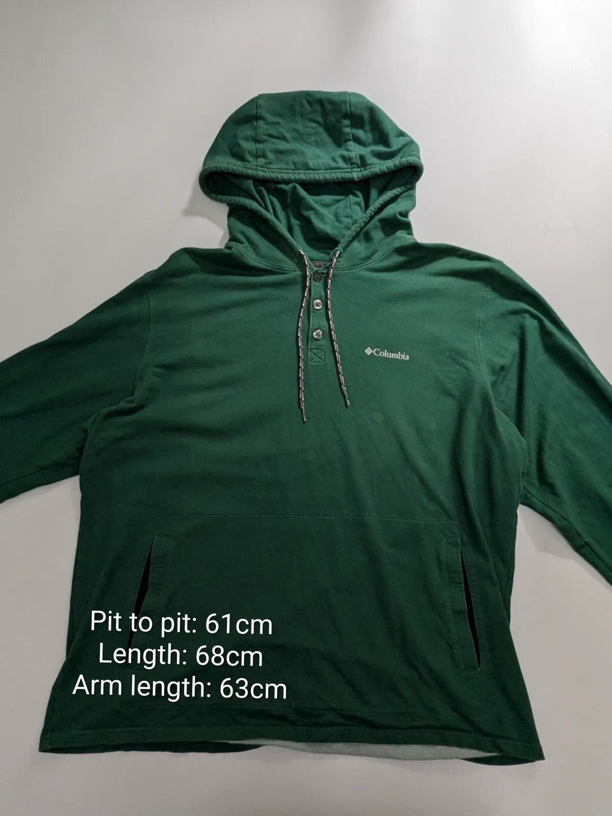 Columbia Hoodie Mens XL Green Cotton Logo Hooded Pullover Outdoor