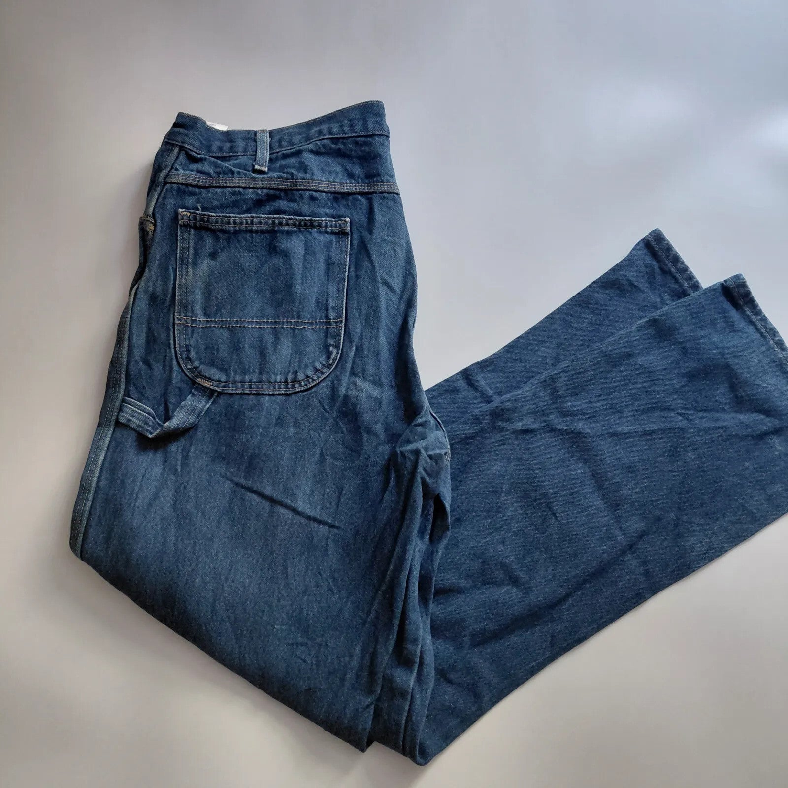 Dickies Carpenter Jeans UK11 Mid Blue Wash Denim Regular Straight Workwear