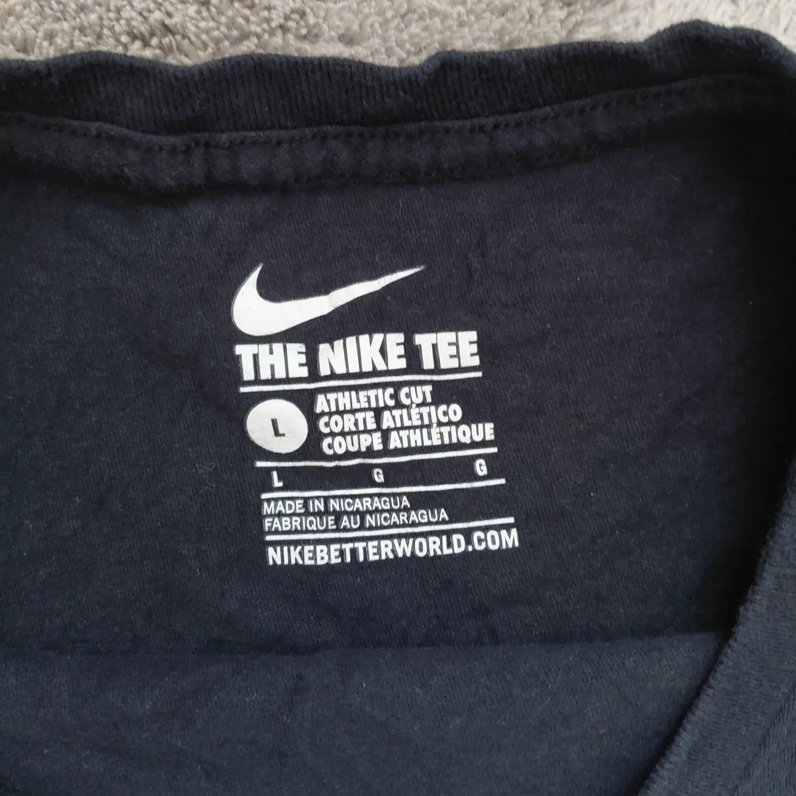 Nike The Nike Tee Graphic T Shirt Mens Large Black Cotton Cross Country 2017