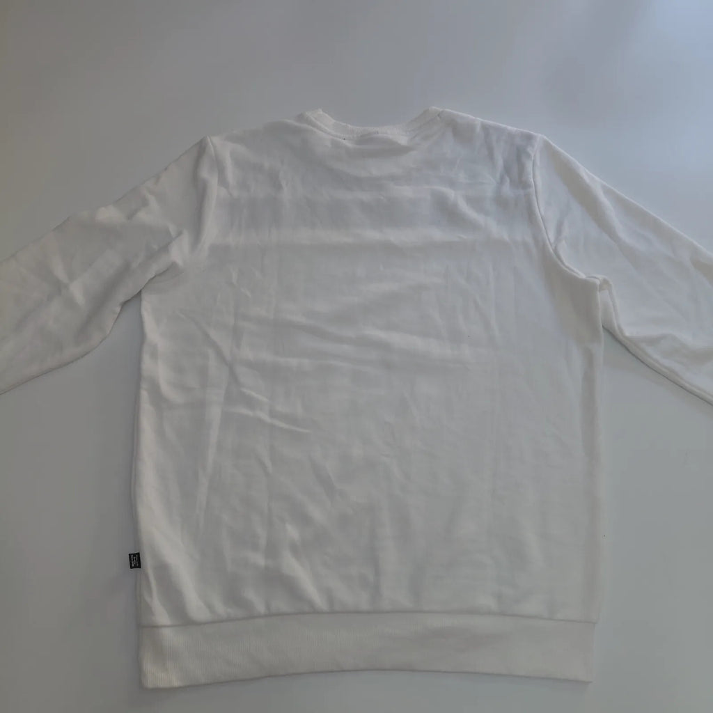 Puma Crewneck Sweatshirt Medium White Cotton Colour Block Logo Streetwear
