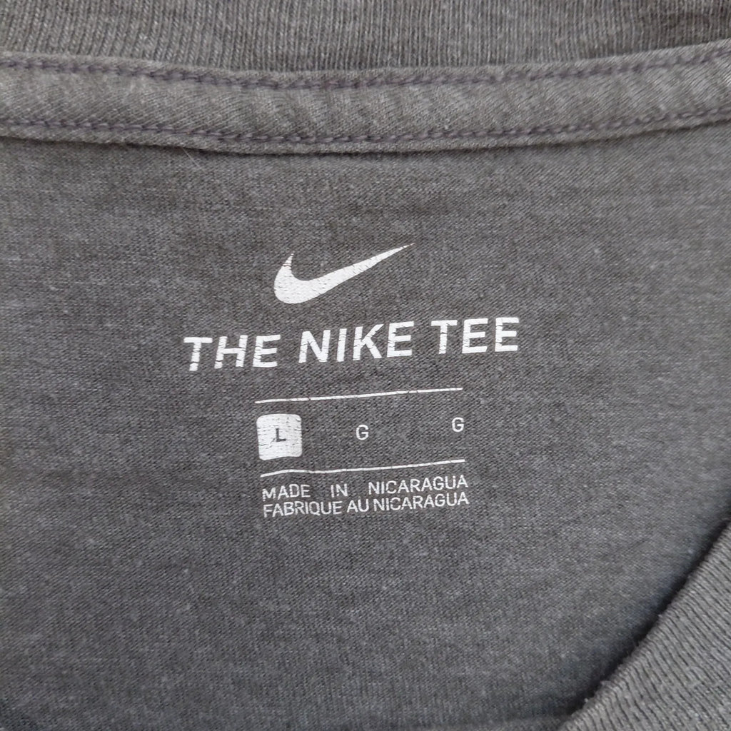Nike Crew Neck T Shirt Mens Large Grey Just Do It Graphic Logo Short Sleeve