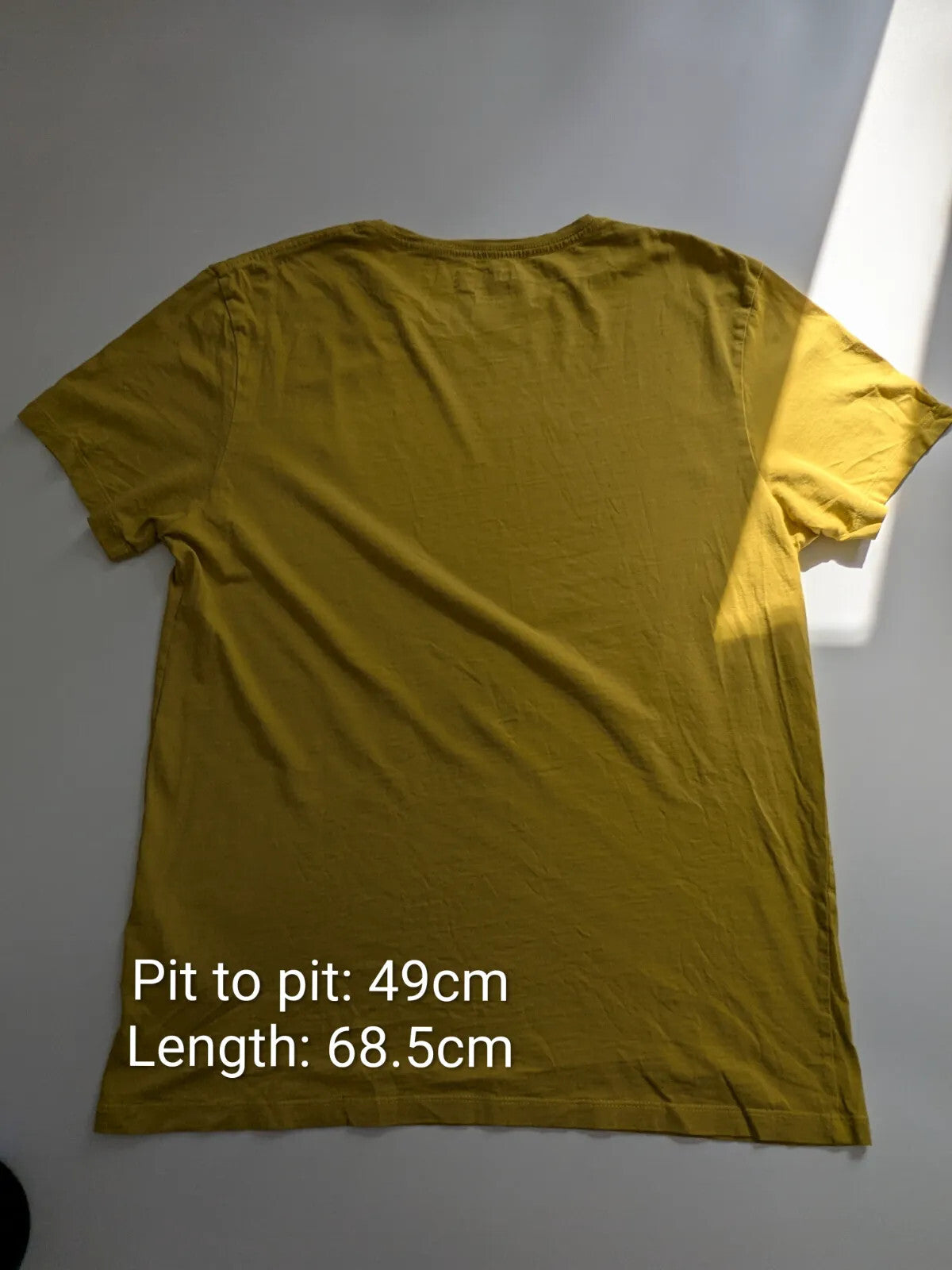 Timberland T Shirt Mens Large Yellow Cotton Short Sleeve Logo Crew Neck