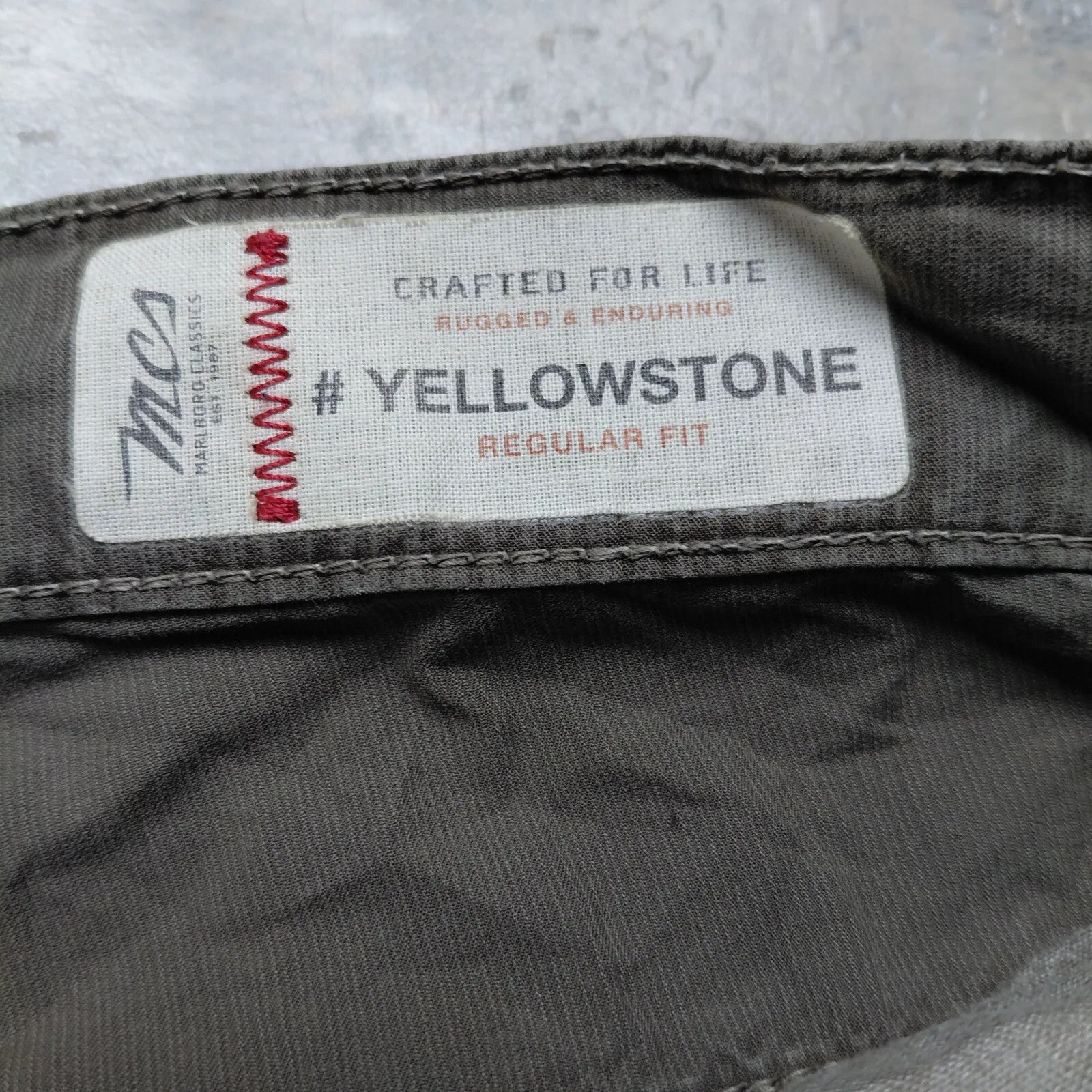MCS Marlboro Classics Yellowstone Cargo Pants Mens Olive Cargo Regular Fit