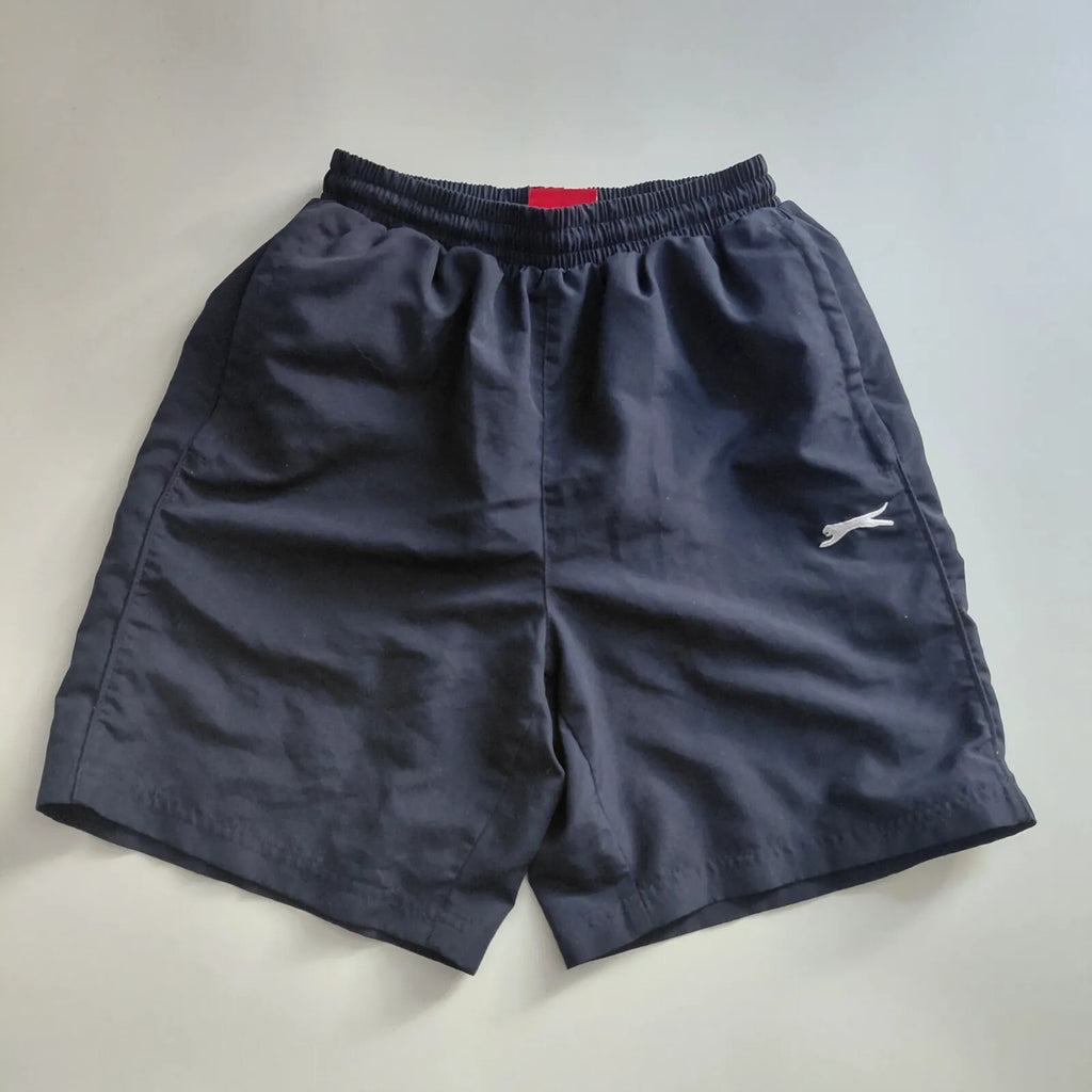 Slazenger Shorts S Navy Elastic Waist Mesh Lining Lightweight Logo Sport