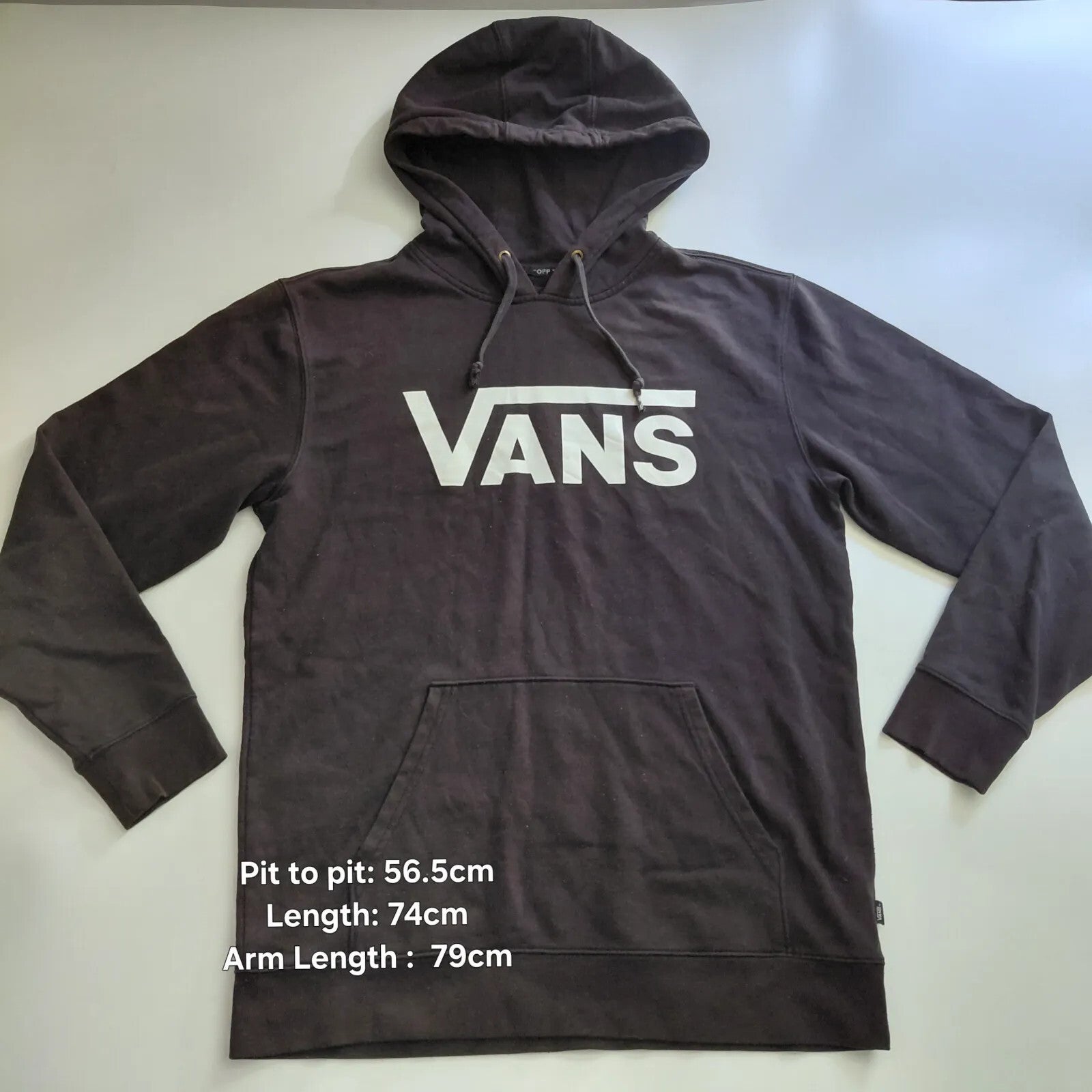 Vans Hoodie Large Black Logo Graphic Pullover Streetwear