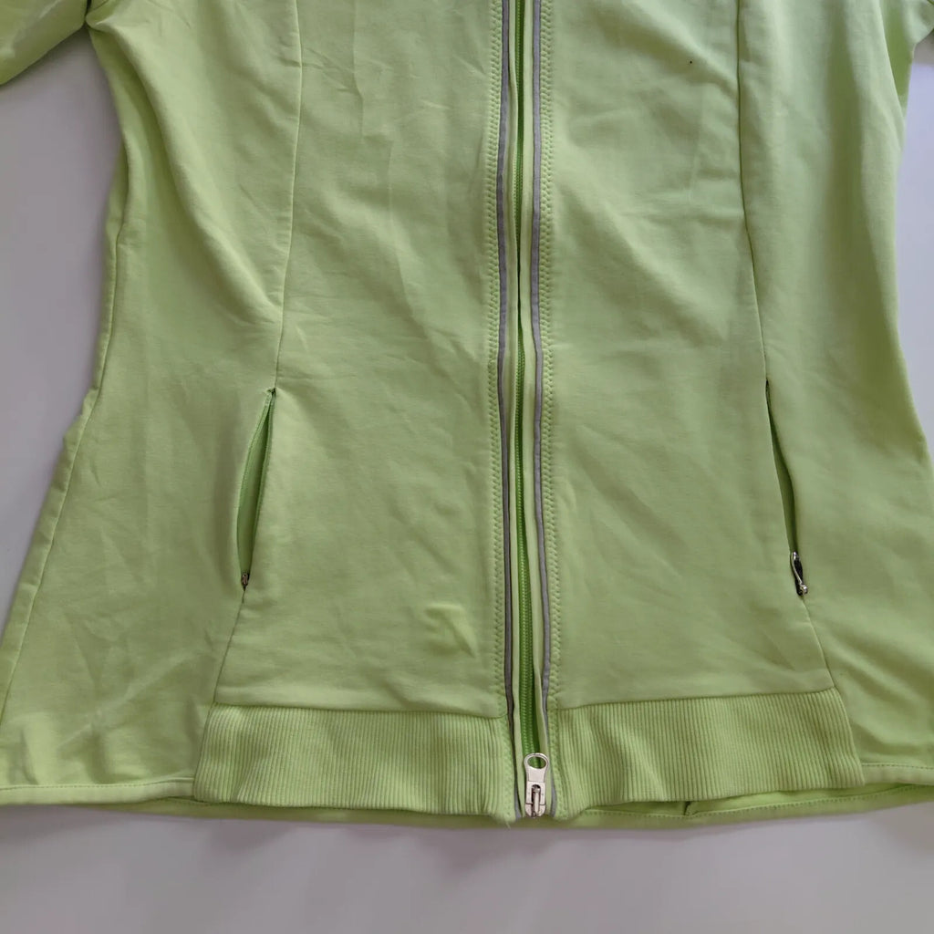 Champion Jacket Lime Green Full Zip Stand Collar Logo Streetwear