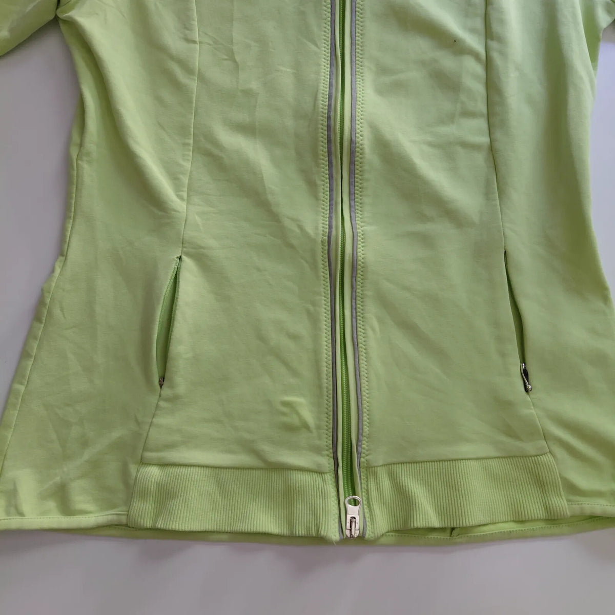 Champion Jacket Lime Green Full Zip Stand Collar Logo Streetwear