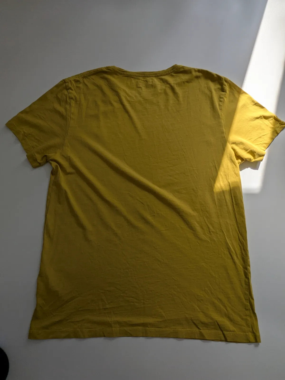 Timberland T Shirt Mens Large Yellow Cotton Short Sleeve Logo Crew Neck