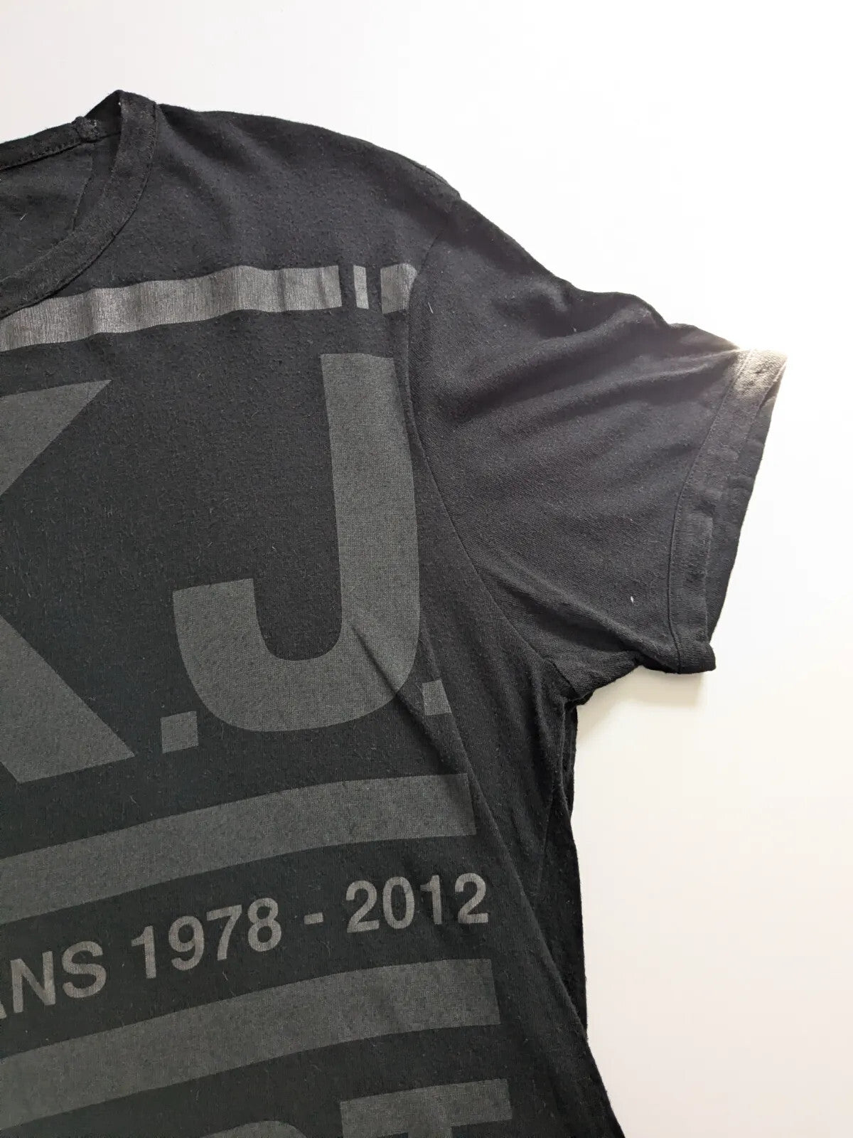 Calvin Klein Jeans Crew Neck T-Shirt Small Black Cotton Viscose CKJ Logo Print