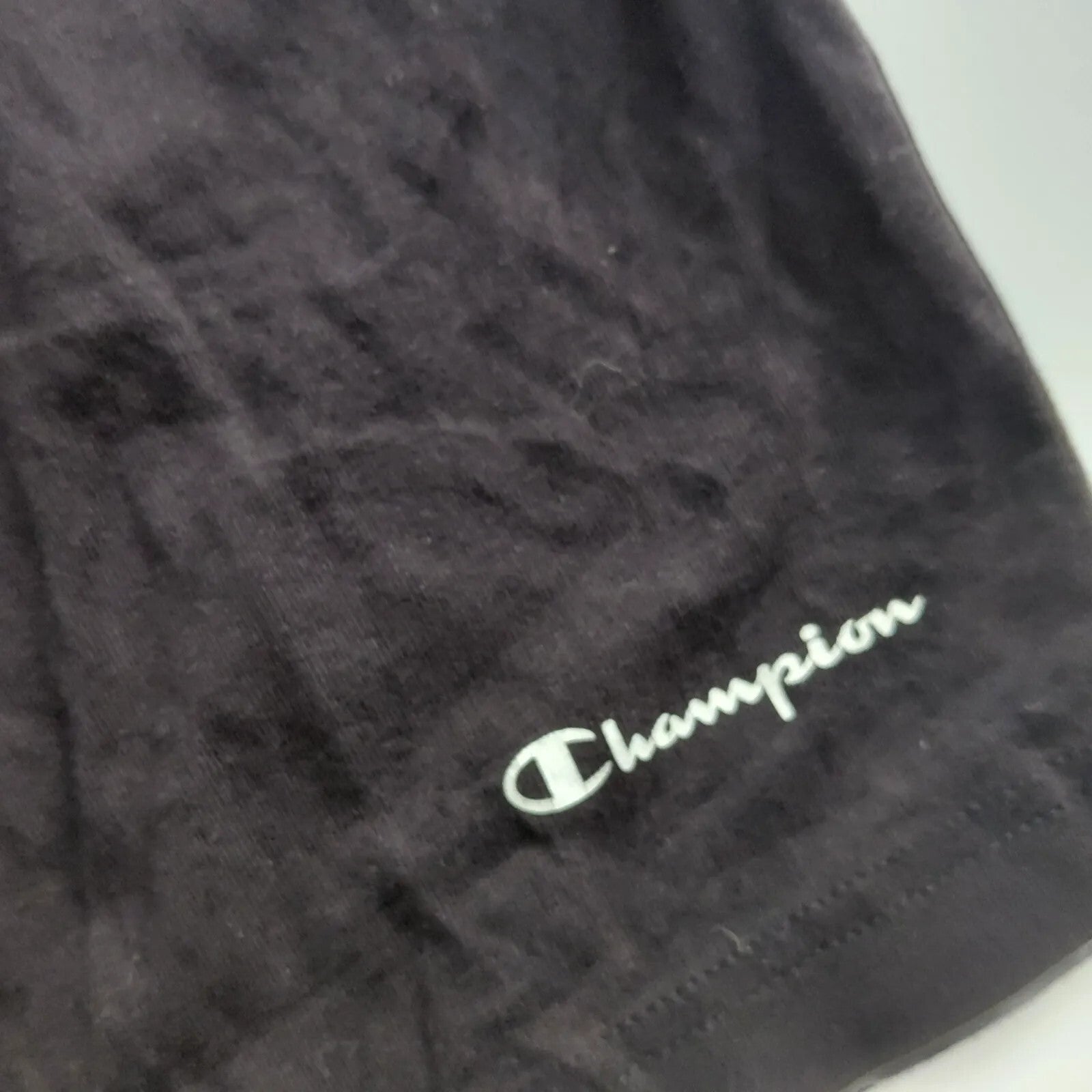 Champion Shorts Black Logo Elastic Waist Athletic