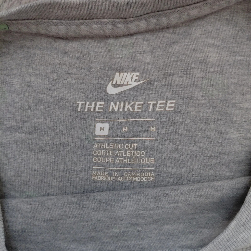 Nike The Nike Tee T Shirt Mens Medium Grey Cotton Logo Graphic Print Crew Neck