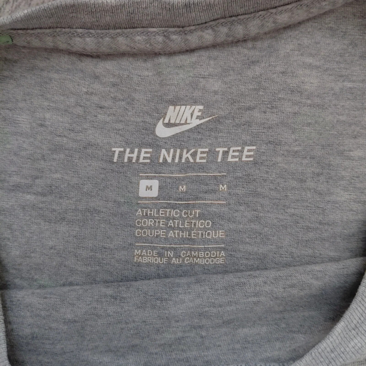 Nike The Nike Tee T Shirt Mens Medium Grey Cotton Logo Graphic Print Crew Neck