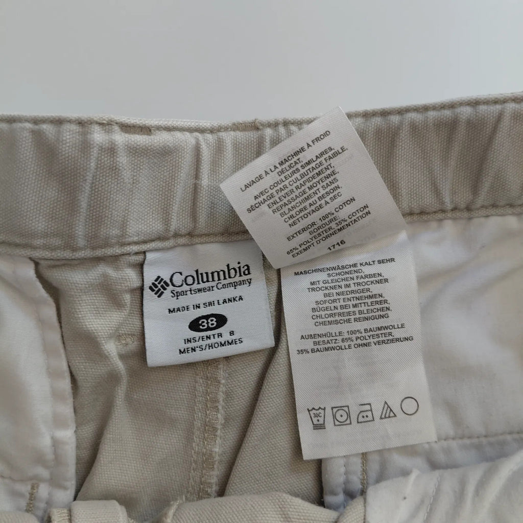 Columbia Cargo Shorts Mens UK38 Beige Cotton Cargo Utility Outdoor
