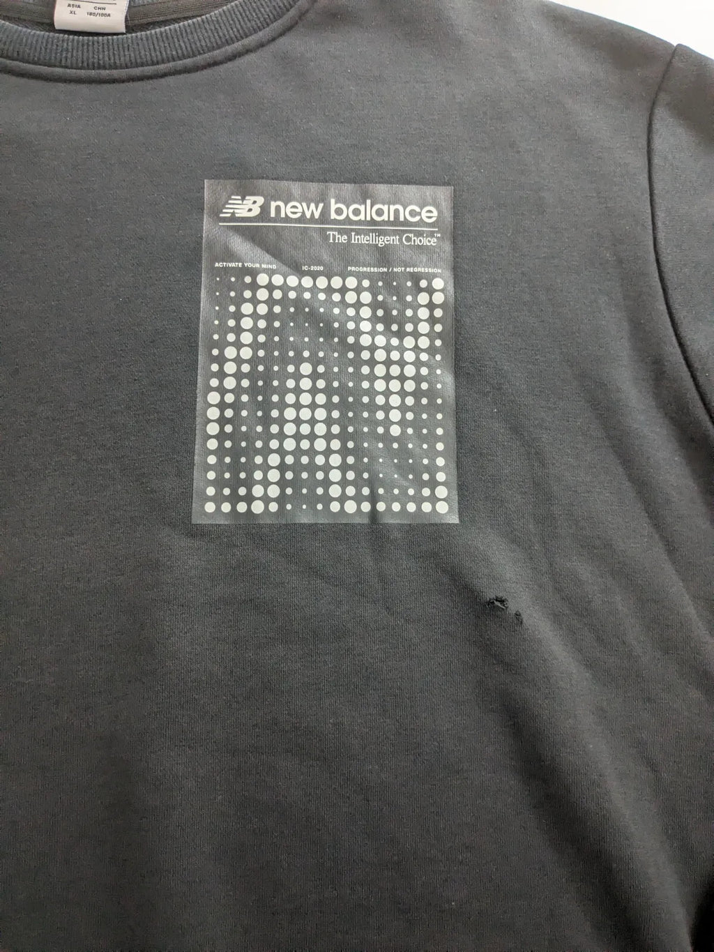New Balance Crewneck Sweatshirt Large Black Logo Streetwear Pullover