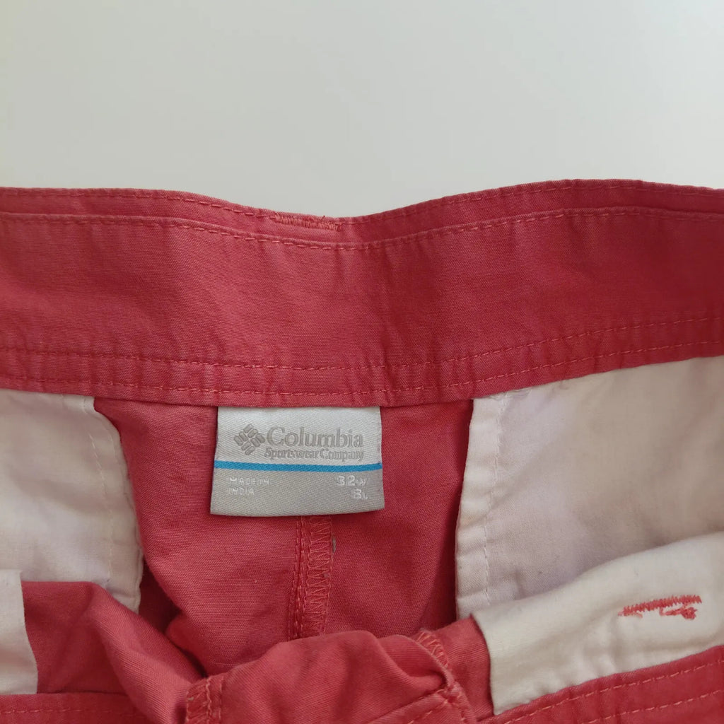 Columbia Shorts Mens 32W 8L Red Outdoor